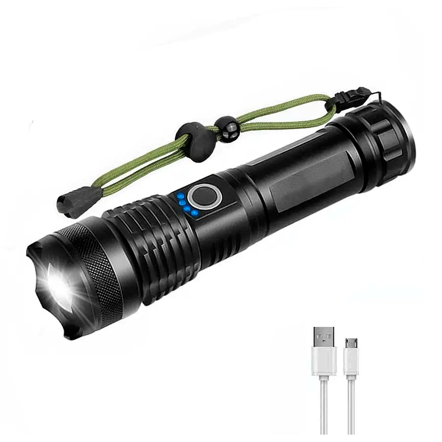 Linterna Led Alta Potencia Metalica Recargable 30.000 LUMENES