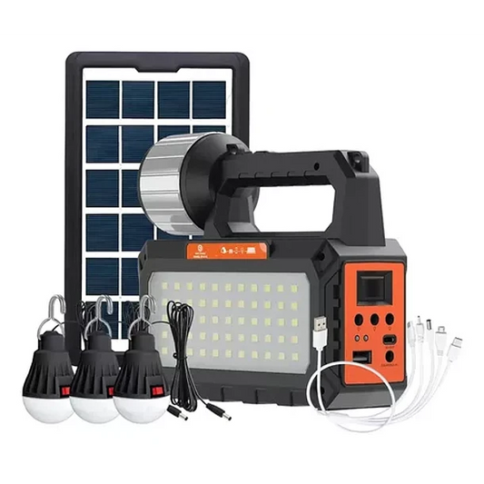 Kit De Energía Solar Multiusos Ampolletas+ linterna+ Usb+ radio