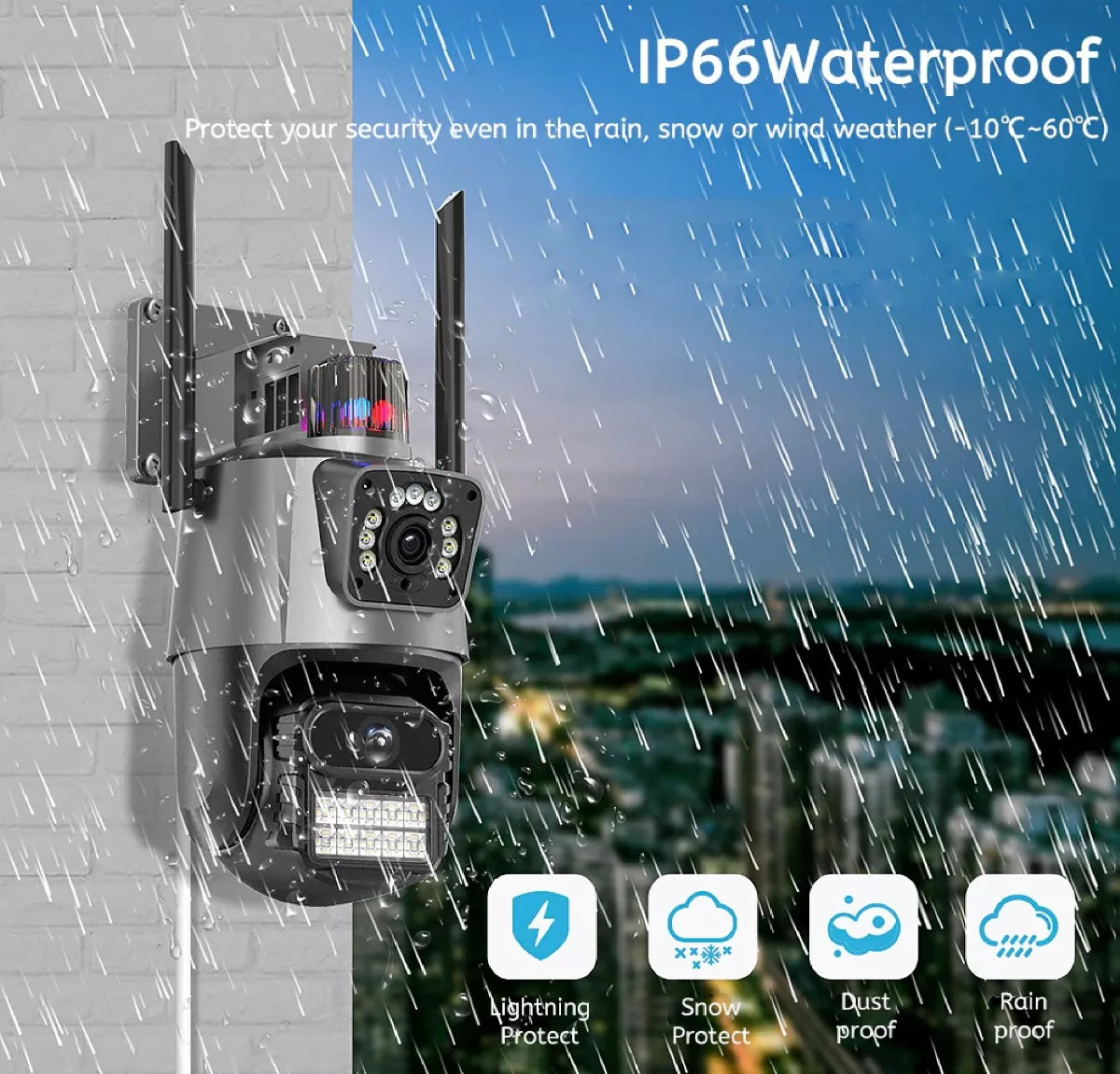 Cámara de seguridad Avanzada con alarma y doble lente full HD - Máxima resolución