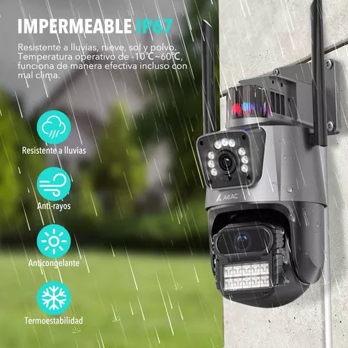 Cámara de seguridad Avanzada con alarma y doble lente full HD - Máxima resolución