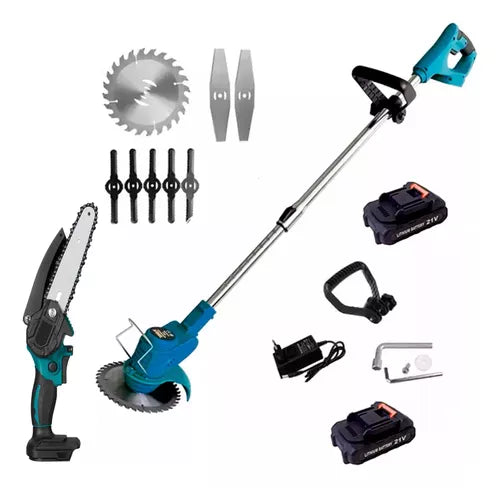 Cortadora De Pasto +mini Sierra Inalámbrica De98 v