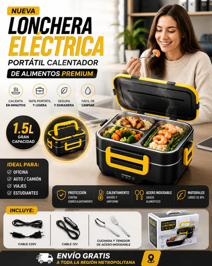 LONCHERA ELECTRICA ALUMINIO TERMICA CALENTADOR PORTATIL