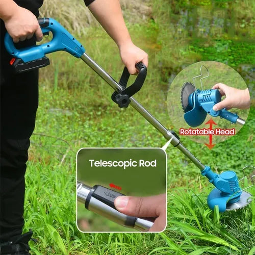 Podadora Altura Electrica Cortadora Pasto Cesped Inalambrica CON DOS BATERIA